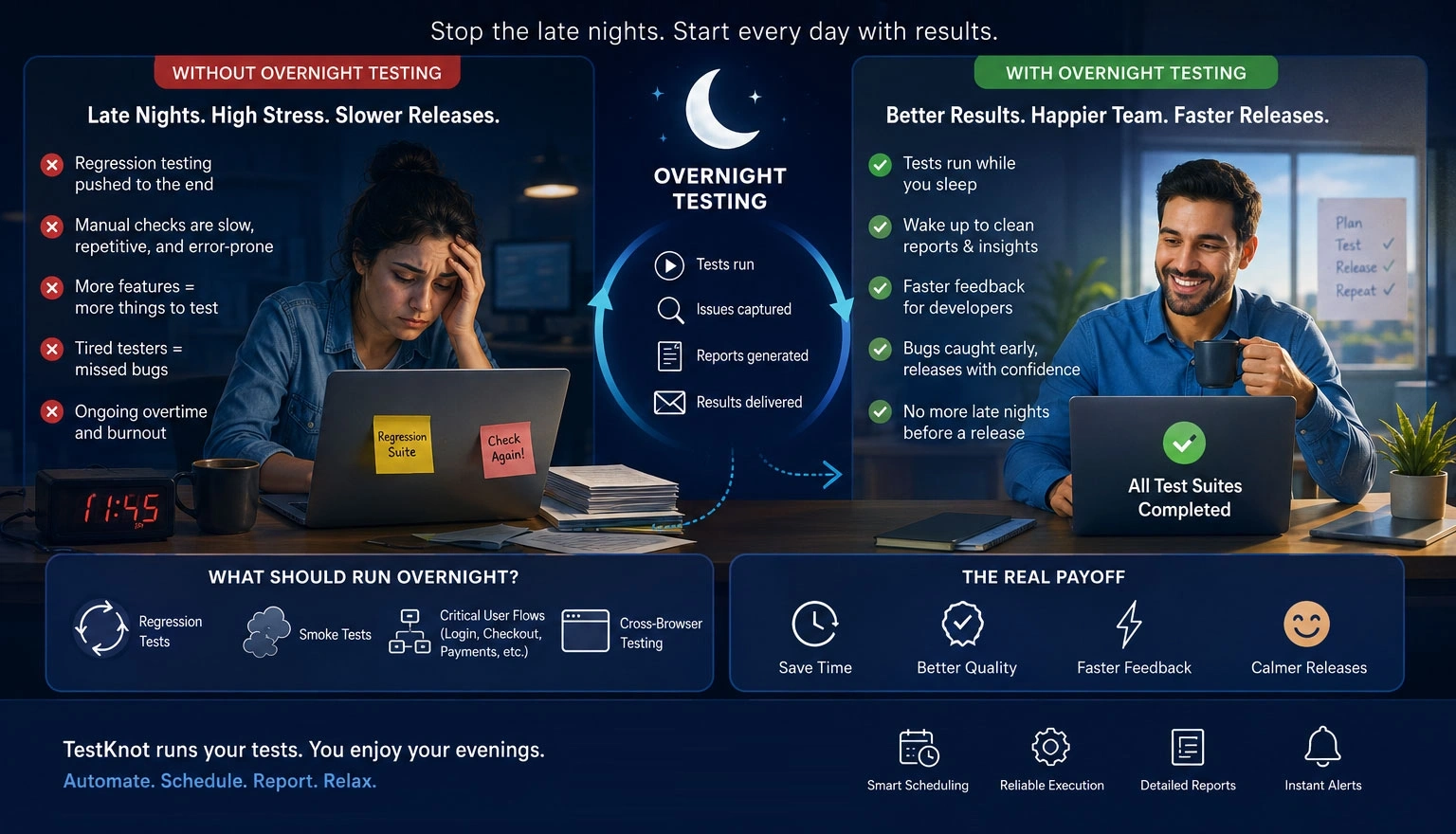 QA Team Working Late